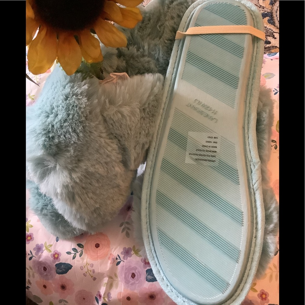 LOWEST🌺 NWT LANE BRYANT Sz11/12 WIDE WIDTH AQUA BLUE SLIPPERS - Picture 11 of 12